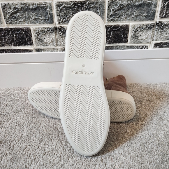 J/Slides NYC Women's Suede Winnie TAUPE Wedges Booties Size 10 - Picture 6 of 9